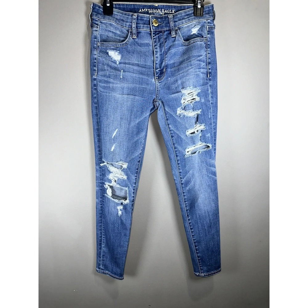 American Eagle Jeans Womens 6 Short Distressed Hi-Rise Jegging Super Stretch